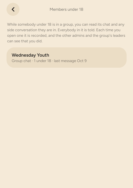 Members under 18